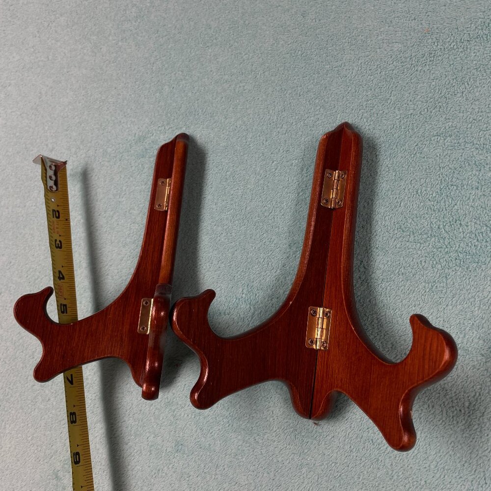 Set of 2 Wooden Plate Stands - Collectible Plates - Picture 5 of 10